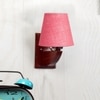 Devansh Solid Wood Electric Wall Light in Pink Colour with Pink Shade Count of 1 Light