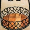 Ireka Home Orbit Acacia Wood Storage Basket with Metal Handles