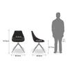 Caribu 4 To 6 Extendable Dining Table With Set Of 6 Doris Swivel Accent Chairs (Colour- Dark Grey, Finish- White High Gloss)