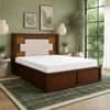 Nayra Solid Wood Comfort Queen Bed Hydraulic Storage Provincial Teak Finish Mattress 60 x 78 Inches