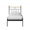 Iver Metal Non Storage Single Bed in Satin Black Finish
