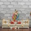 D'Dass White Mdf and Sheesham Wooden Temple For Pooja