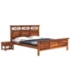 Tulsi Solid Wood King  Size Upholstered Bed Without Storage (Teak Finish)
