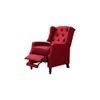 Louis Solid Wood One Seater Manual Recliner in Maroon Colour