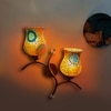 Devansh Metal Electric Wall Light in Gold Colour with Multi Shade Count of 2 Lights