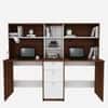 Natsu Twin Home Office Table Walnut and Frosty White