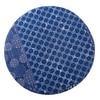 Nayla Solid Wood Stool in Indigo Patch Kantha Fabric