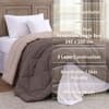 Mocha Brown Solid Comfoter Reversible Cotton Feel 350 Gsm Single Bed 240 X 160 Cms