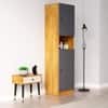 Hexa Red Wooden 2 Door Wardrobe with Hanging Space in Giant Wood and Slate Grey Colour