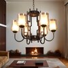 Eliante 6-Light Chandelier, Mild Steel, Modern Ceiling Lighting Fixture For Living Room And Dining Room
