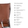 Ettorez  Global Hb Stylish Sleek Leatherette Office Chair In Tan Colour