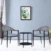 Rivera Outdoor Table Set with 1 Table and 2 Chairs Gun Metal In Grey