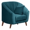 Nilo Velvet 1 Seater Sofa Teal in Blue Colour