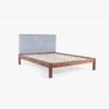 Toshi Solid Wood King Non Storage Bed in Grey Colour