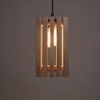 Elegant Beige Solid Wood Single Hanging Light