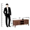 Adam Solid Wood Free Standing TV Unit in Teak Finish
