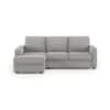 Apollo Fabric Sectional Sofa (Colour : Vapour Grey, Cushion : Soft, Back Type : Regular, Seating Capacity : Left Aligned 2 Seater + Left Aligned Chaise)