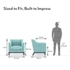 Othello Lounge Chair in Icy Turquoise Colour