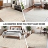 Geometric & Stripes Ivory Wool Rug