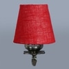 Devansh Metal Electric Wall Light in Antique Gold Colour with Maroon Shade Count of 1 Light