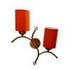 Devansh Metal Electric Wall Light in Gold Colour with Orange Shade Count of 2 Lights