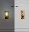 Eltham Amber Glass And Brass Finish Metal Wall Light