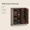 Webster 32 Pair Shoe Rack in Classic Walnut Finish