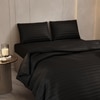 Stoa Paris Sateen Quilted King Size Bed Cover with 2 Pillow Covers (100 x 108) lted King Midnight Black
