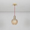 Nikolas Amber Glass And Shine Brass Finish Pendant Light