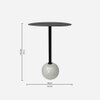 Metalsmith Stylish Round Side Table – Metal & Marble, Black