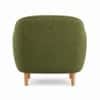 Okla Boucle Curved Barrel Accent Chair Green Colour