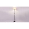 Aurora White Natural Fiber Floor Lamp with Black Iron Base