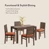 Atlas Crest Storage Solid Wood 4 Seater Dining Table With Atlas Dining Chair Set