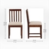 Aura Dining Chair Set of 2 in Honey Finish with Cushioned Seats in Beige Colour