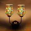 Devansh Metal Electric Wall Light in Gold Colour with Multicolor Shade Count of 2 Lights