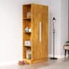 Hexa Red Wooden 1 Door Wardrobe with Hanging Space in Giant Wood Colour