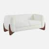 Amala Velvet 2 Seater Sofa in White Colour