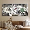 Self Made Money Graffiti Canvas Wall Painting Home Decor 22x46 Inch