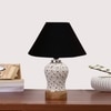 Devansh Conical Black Cotton Shade Lamp With Wood & Mosaic Glass Base For Decoration/Office/Home/Gifting/Study For Decoration/Office/Home/Gifting/Study -(10X10X14.5) Inches -A