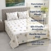 White Floral 400 Tc  Cotton Flat Super King Bed Size Bedsheet With 2 Pillow Cover
