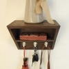 Estelle Wooden Wall Shelf Organiser With Key Holders