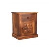 Diamond Solid Wood Bedside Table in Honey Finish