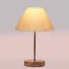Devansh Off White Cotton Table Lamp With  Natural  Wood Base  & Steel Pipe (10X16.25 Inches)-27