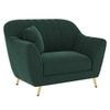Rivo Velvet 1 Seater Sofa In Green Color