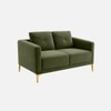 Arab Velvet 2 Seater Sofa Olive Green Color
