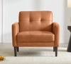Clark PU Leather Armchair- Tan