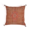 Embroidered Rust Linen Cushion Cover