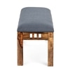Milford Sheesham Wood Accent Dining Bench (Anchor Grey Fabric Teak Finish)
