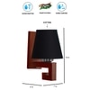 Devansh Solid Wood Electric Wall Light in Black Colour with Black Shade Count of 1 Light