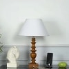 Akira hand crafted Solid wood walnut finish Table Lamp With White Cotton Shade